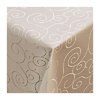 Tischdecke weiß Polyester mit Ornamenten 1,30m x 2,20m - mieten -